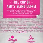 Caribou Coffee: Free Small Amy’s Blend on Coffee Day, 9/29/12