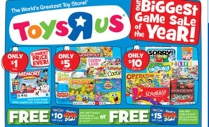 Toys R Us: Board Games Sale, 7 for $13!