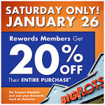 Big Lots Sale- 20% Off Entire Purchase on Saturday!
