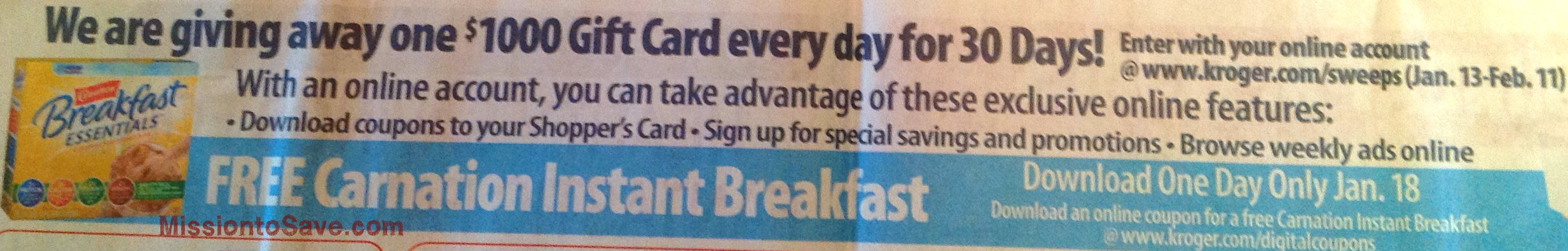 Free Carnation Instant Breakfast