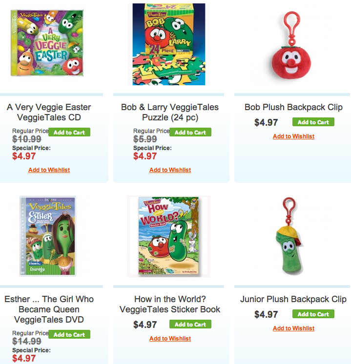 Veggie Tales Easter Sale