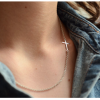 ILY COUTURE Sideways cross necklace