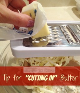 Check out this Time Saver Tip for Cutting in Butter (from missiontosave.com)