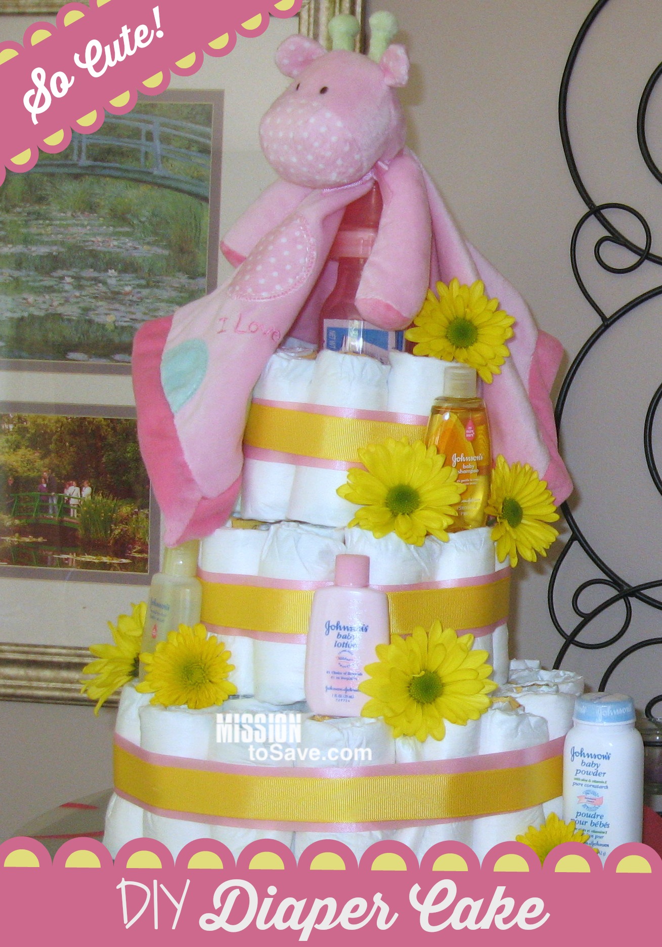 Adorable Diaper Cake for DIY Baby Shower Gift - Mission: to Save