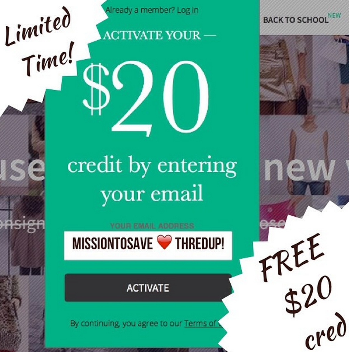 *HOT* FREE 20 ThredUp Credit + Promo Code! Mission to Save