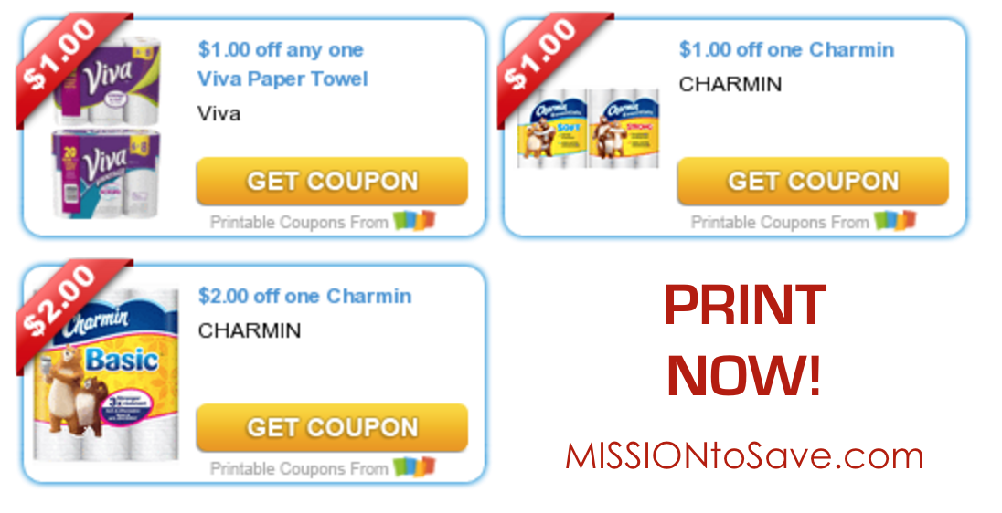WOW! High Value Charmin and Viva Printable Coupons - Mission: to Save