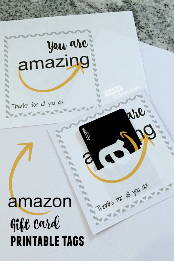 Amazon Gift Card Printable - Perfect for Teacher Gifts - Mission: to Save