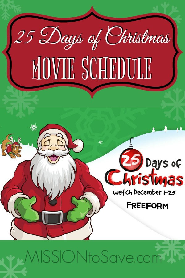 Freeform 25 Days Of Christmas Movie Schedule 2017 Mission To Save
